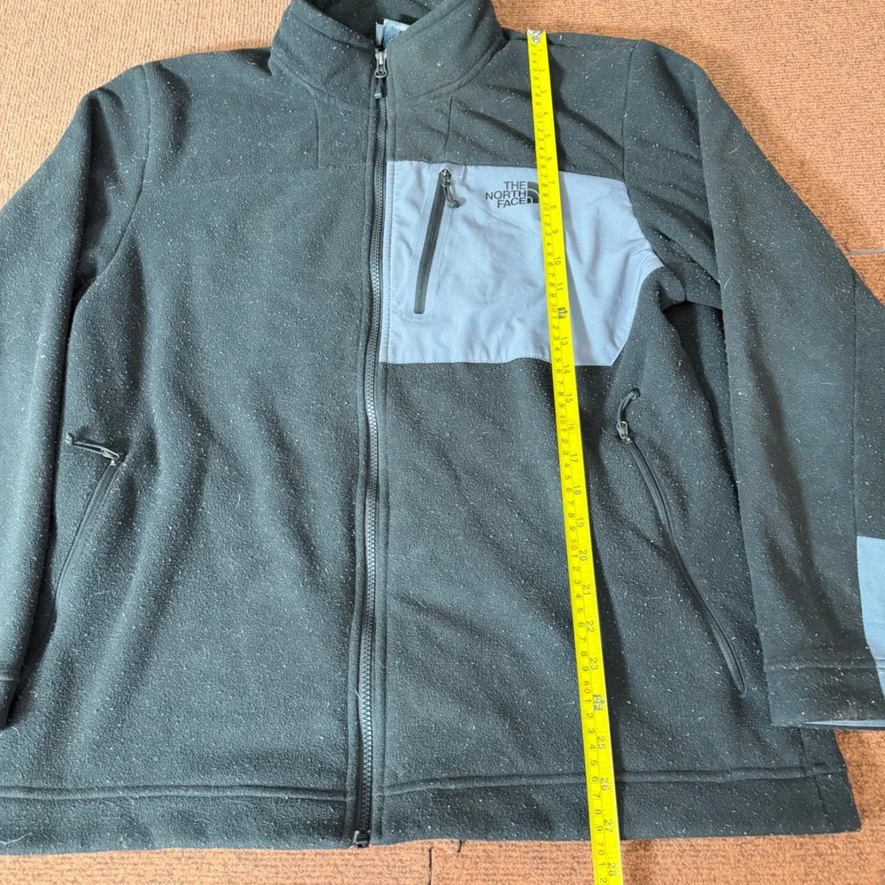 The‎ North Face Mens XL Full Zip Fleece Jacket Black Grey Denali Style